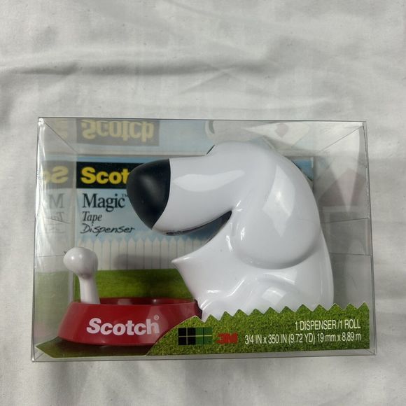 Scotch Office Scotch Magic Tape Dispenser Dog With Bowl Refillable
